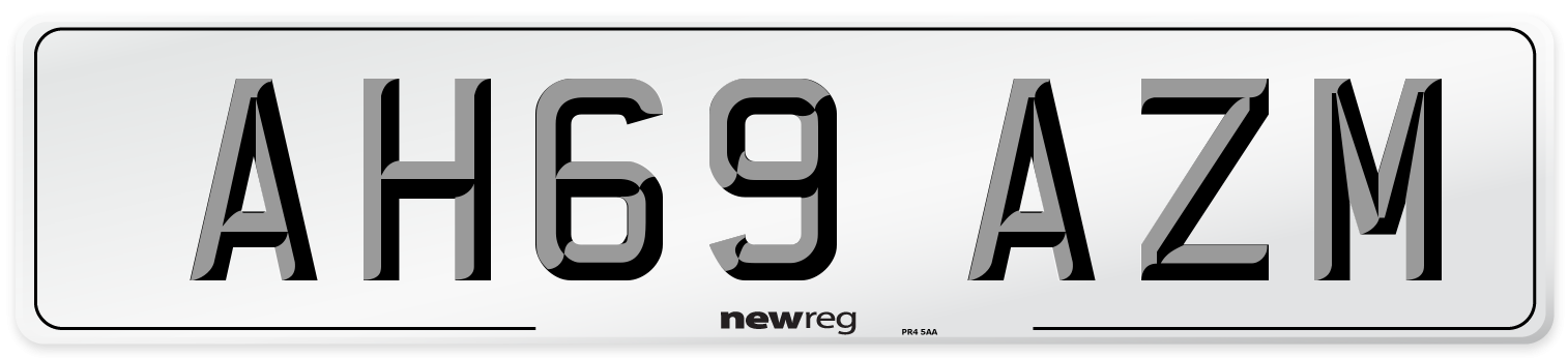 AH69 AZM Number Plate from New Reg